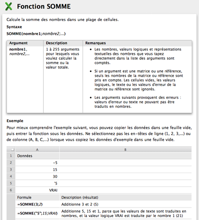 aide des fonctions