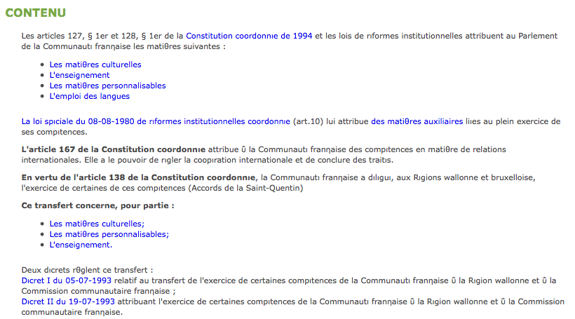 Caractères bizarres