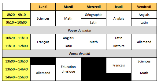 horaire