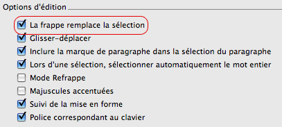 frappe et sélection