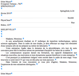 Lettre d'Erlen