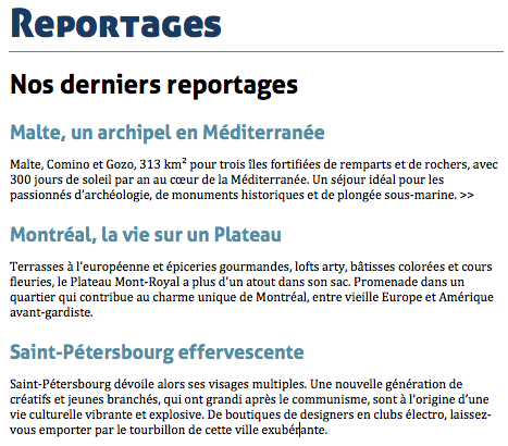 Mise en page adaptée