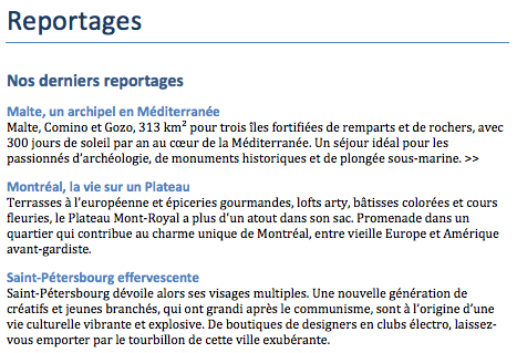 Mise en page par défaut