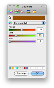 Choix d'une couleur