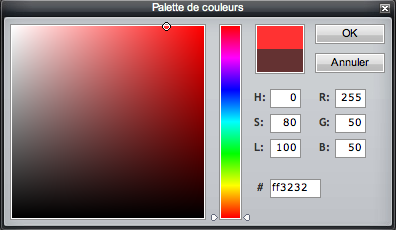 Choix d'une couleur